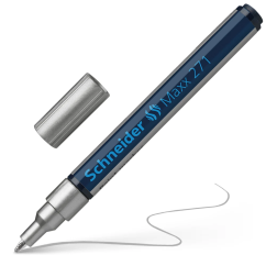 Marker cu vopsea, varf tesit 1-2mm, argintiu, Schneider Maxx 271
