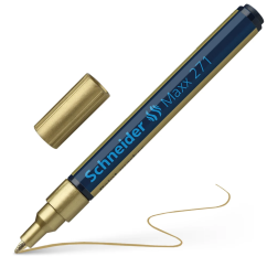 Marker cu vopsea, varf tesit 1-2mm, auriu, Schneider Maxx 271