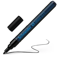 Marker cu vopsea, varf tesit 1-2mm, negru, Schneider Maxx 271