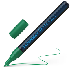 Marker cu vopsea, varf tesit 1-2mm, verde, Schneider Maxx 271