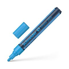 Marker cu creta lichida, varf rotund 2-3mm, albastru, Schneider Deco 265