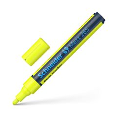 Marker cu creta lichida, varf rotund 2-3mm, galben, Schneider Deco 265