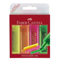 Textmarker, varf tesit 5.0mm, 4 culori/set, Faber-Castell 1546