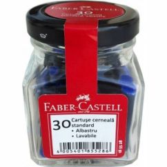 Cartuse cu cerneala, albastru, 30 buc/borcan (mici), Faber-Castell