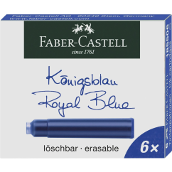 Cartuse cu cerneala, albastru, 6 buc/cutie (mici), Faber-Castell