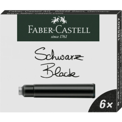 Cartuse cu cerneala, negru, 6 buc/cutie (mici), Faber-Castell