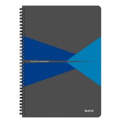 Caiet cu spira A4, 90 file, coperta PP, matematica, albastru, Leitz Office
