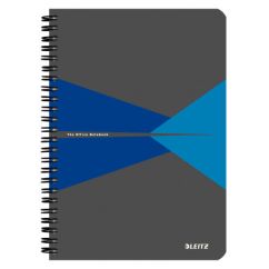 Caiet cu spira A5, 90 file, coperta PP, matematica, albastru, Leitz Office