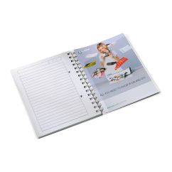 Caiet cu spira A5, 80 file, coperta PP, dictando, albastru metalizat, Leitz WOW