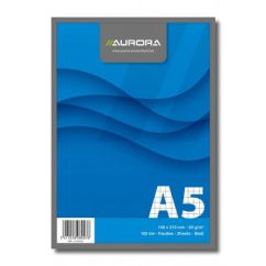 Bloc-notes cu capse, A5, 100file, matematica, microperforatii, albastru, Aurora Office