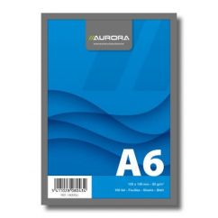 Bloc-notes cu capse, A6, 100file, velin, microperforatii, albastru, Aurora Office