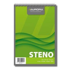 Bloc-notes cu spira, A5, 72file, dictando, verde, Aurora Office