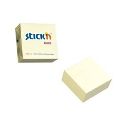 Notes autoadeziv cub, 76x76mm, 400 file/set, galben pastel, Stick'n