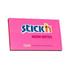 Notes autoadeziv, 76x127mm, 100 file/set, roz neon, Stick'n