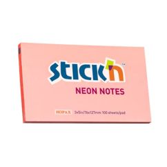 Notes autoadeziv, 76x127mm, 100 file/set, corai neon, Stick'n