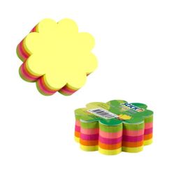 Notes autoadeziv cub - floare, 67x67mm, 5 culori neon x 50 file/set, Stick'n