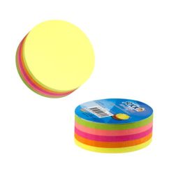 Notes autoadeziv cub - cerc, 67x67mm, 5 culori neon x 50 file/set, Stick'n