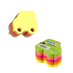 Notes autoadeziv cub - masina, 70x70mm, 5 culori neon x 80 file/set, Stick'n