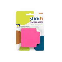 Notes autoadeziv tracking, 70x70mm, 50 file/set, magenta neon, Stick'n
