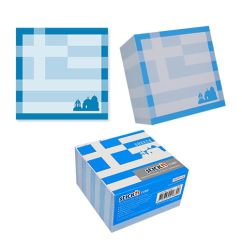 Notes autoadeziv cub - Greece, 70x70mm, 400 file/set, alb, Stick'n