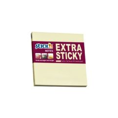 Notes autoadeziv extra-sticky, 76x76mm, 90 file/set, galben pastel, Stick'n