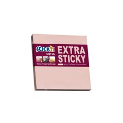 Notes autoadeziv extra-sticky, 76x76mm, 90 file/set, roz pastel, Stick'n