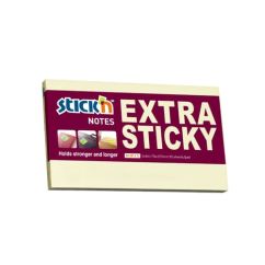 Notes autoadeziv extra-sticky, 76x127mm, 90 file/set, galben pastel, Stick'n