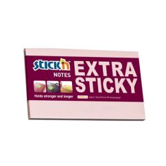 Notes autoadeziv extra-sticky, 76x127mm, 90 file/set, roz pastel, Stick'n