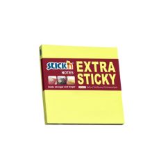 Notes autoadeziv extra-sticky, 76x76mm, 90 file/set, galben neon, Stick'n