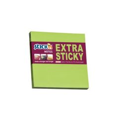 Notes autoadeziv extra-sticky, 76x76mm, 90 file/set, verde neon, Stick'n