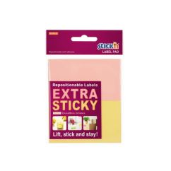 Notes autoadeziv extra-sticky, 51x88mm, 2 culori pastel x 30 file/set,  Stick'n