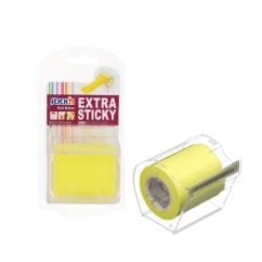 Notes autoadeziv in rola, cu dispenser, 50mmx10m, galben neon, Stick'n