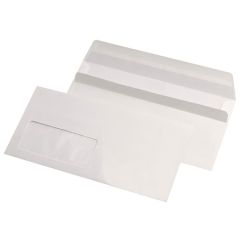 Plic DL (110x220mm), cu fereastra stanga, autoadeziv, alb