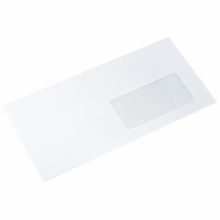 Plic DL (110x220mm), cu fereastra dreapta, autoadeziv, alb