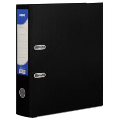 Biblioraft plastifiat A4, 75mm, negru, Noki
