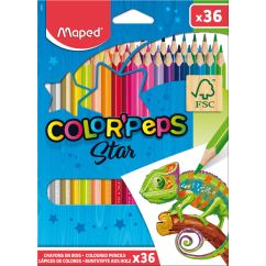 Creioane colorate, 36 culori/set, Maped Color`Peps Star