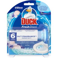 Aparat si rezerva cu gel, pentru vasul toaletei, marine, Duck Fresh Discs
