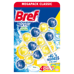 Odorizant pentru vasul toaletei, 3 buc x 50g/pachet, aktiv lemon, Bref
