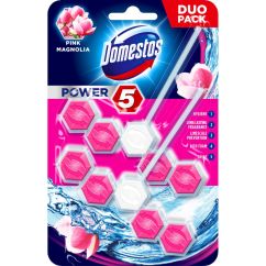 Odorizant solid pentru vasul toaletei, 2 buc x 55g/pachet, pink magnolia, Domestos Power 5