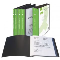 Dosar de prezentare personalizabil, 60 file, A4, coperta rigida, negru, Q-Connect