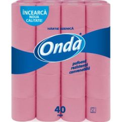 Hartie igienica, 2 straturi, 40 role/pachet, Onda