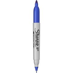 Marker permanent, 2 capete, varf fin 0.5/0.9mm, albastru, Sharpie Twin Tip