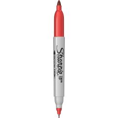 Marker permanent, 2 capete, varf fin 0.5/0.9mm, rosu, Sharpie Twin Tip