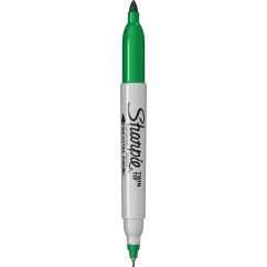 Marker permanent, 2 capete, varf fin 0.5/0.9mm, verde, Sharpie Twin Tip