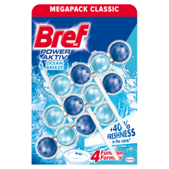 Odorizant pentru vasul toaletei, 3 buc x 50g/pachet, aktiv ocean, Bref