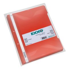 Dosar plastic cu sina si perforatii, rosu, Exxo