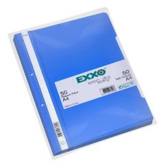 Dosar plastic cu sina si perforatii, albastru, Exxo