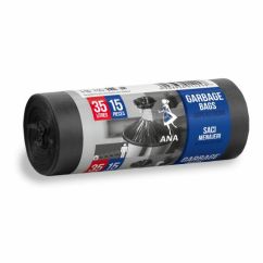 Saci menajeri ultrarezistenti, 35L, 15 buc/rola, Anna