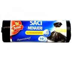Saci menajeri ultrarezistenti, 60L, 10 buc/rola, Anna