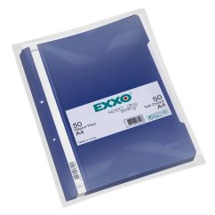Dosar plastic cu sina si perforatii, bleumarin, Exxo